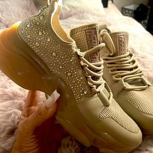 Steve Madden Women's Maxima Rhinestone-Trim Trainer Sneakers